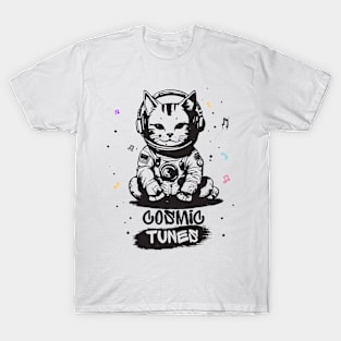 Astronaut Cat Listening To The Music T-Shirt